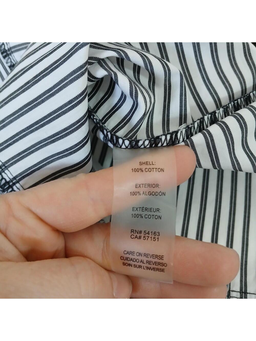 Calvin Klein Sleeveless Button Front Stripe Shirt Women Medium Cotton - Picture 7 of 7